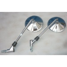 ZRCÁTKA PÁR - CHROMOVANÁ  - M10X1,25  - KULATÁ, LOMENÁ  - S HOMOLOGACÍ 